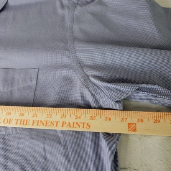 Brooks Brothers Button Up Shirt Mens 17.5 4/5 Long Sleeve Blue Check Cotton - Picture 9 of 13
